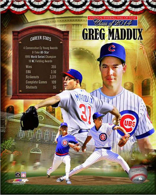 Greg Maddux Chicago Cubs MLB Hall of Fame Legends Composite Authentic 8x10 Photo