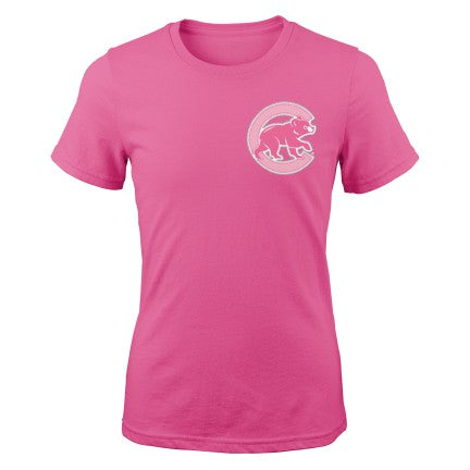 Youth Girls MLB Chicago Cubs Kris Bryant Pink Name And Number Short Sleeve T-Shirt