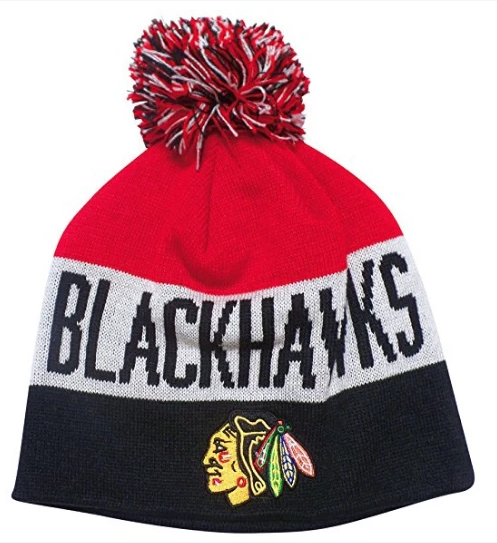 Men's Chicago Blackhawks Travy Ucuffed Pom Knit Hat