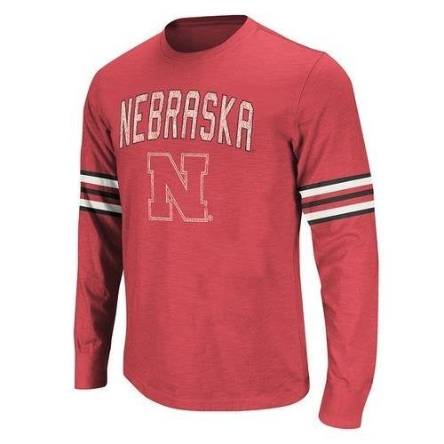 Nebraska Cornhuskers Red Tackle Long Sleeve Slub Knit T-Shirt