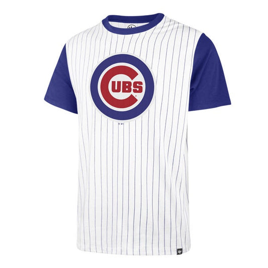 '47 Brand Men's Chicago Cubs White Wash Pinstripe Tee