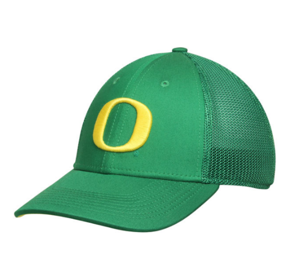 Oregon Ducks Apple Green Performance L91 Mesh Back Swoosh One Size Flex Hat