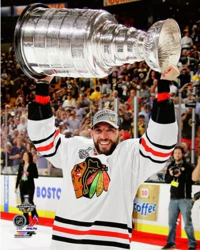 Michal Rozsival Chicago Blackhawks 2013 Stanley Cup Champions Raising Of The Cup Photo (Size: 8X10)