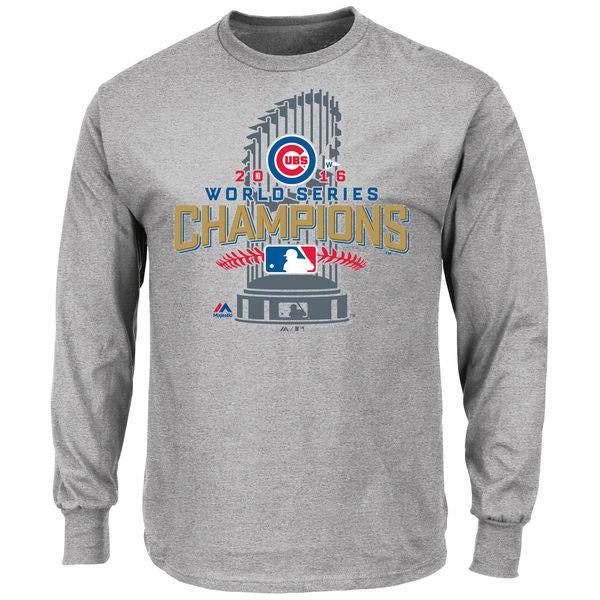 Men's Chicago Cubs 2016 World Series Champions Locker Room Long Sleeve Tee By Majestic
