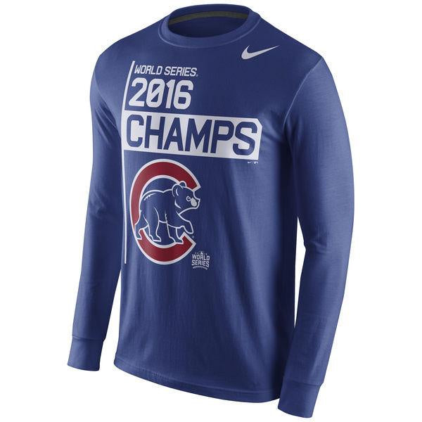 Men's Chicago Cubs 2016 World Series Champions Celebration Long Sleeve T-Shirt