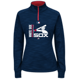Women's Chicago White Sox Majestic MLB Navy On-Field Icon 1/4 Zip Sweatshirt - Pro Jersey Sports