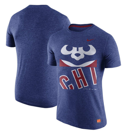Chicago Cubs Cooperstown Collection Tri Logo 1.7 Tee By Nike