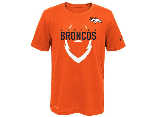 Youth NFL Denver Broncos Nike Dri-Fit Icon Performance Tee- Orange