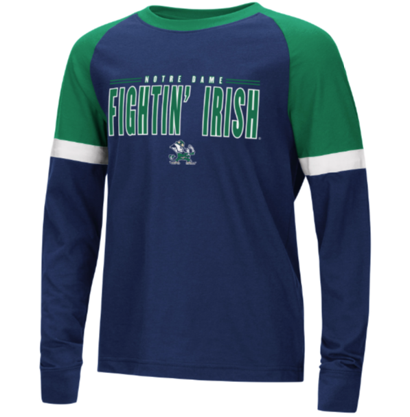 Notre Dame Fighting Irish Colosseum Youth Ollie Long Sleeve Raglan T-Shirt