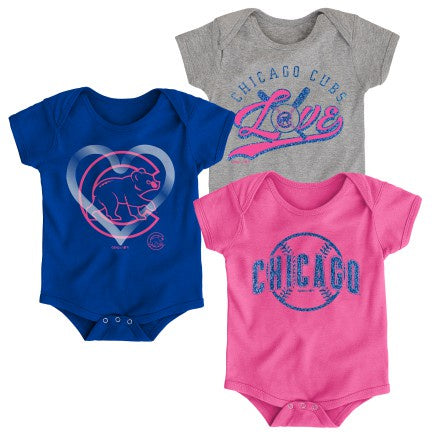 Infant Girls Chicago Cubs MLB Cute Catcher Short Sleeve Creeper Set