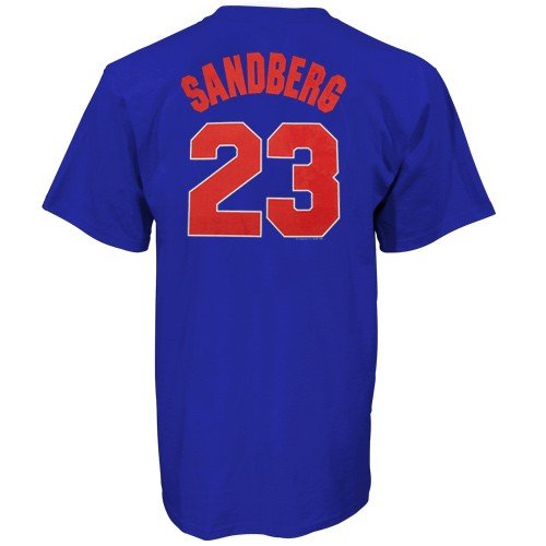 Men's Chicago Cubs Cooperstown Ryne Sandberg Name & Number T-Shirt