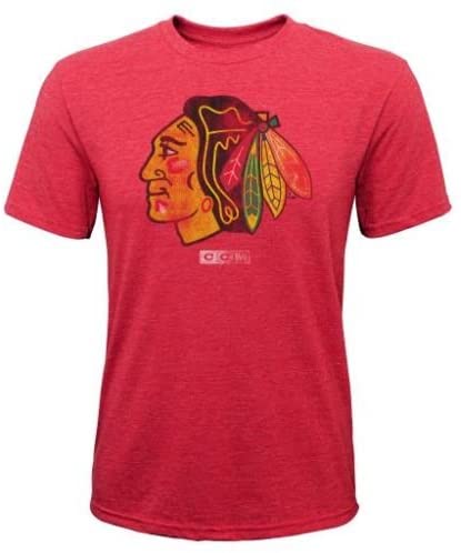 Youth Chicago Blackhawks CCM Red Tri-blend T-Shirt