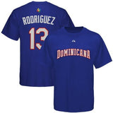 Men's Majestic Alex Rodriguez Dominican Republic World Baseball Classic Name & Number T-Shirt - Pro Jersey Sports