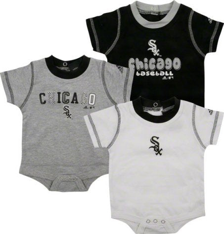 adidas Chicago White Sox Newborn/Infant 3-Pack Creeper Set