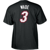 Mens NBA Miami Heat Dwyane Wade Black Name & Number T-Shirt - Pro Jersey Sports