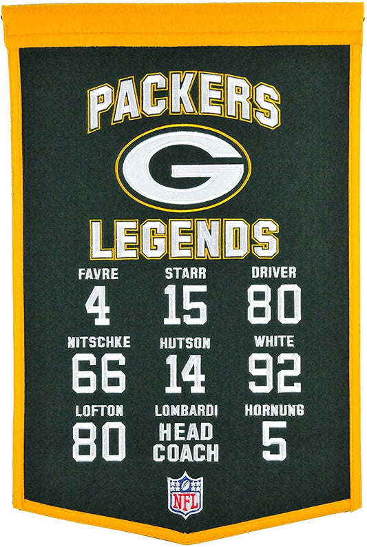 Green Bay Packers Legends Banner By Winning Streaks