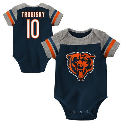 Newborn/Infant Mitchell Trubisky Chicago Bears Name And Number Short Sleeve Creeper