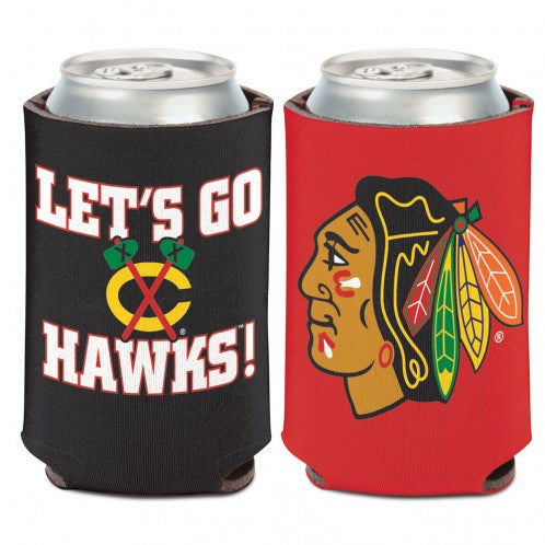 Chicago Blackhawks "Let's Go Hawks!" 2 Sided 12 oz. Can Cooler By Wincraft