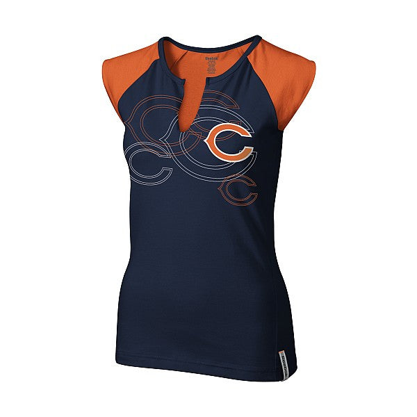 Chicago Bears Women's High Pitch Split Neck T-Shirt - Pro Jersey Sports