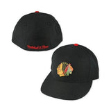 Chicago Blackhawks Black Vintage Logo Fitted Cap by Mitchell & Ness - Pro Jersey Sports