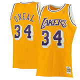 Men's Los Angeles Lakers Shaquille O'Neal Mitchell & Ness Gold 1996-97 Hardwood Classics Swingman Jersey - Pro Jersey Sports