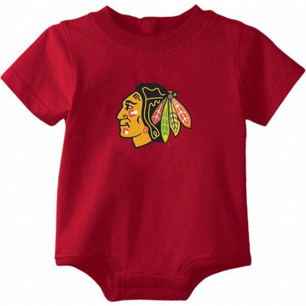 Chicago Blackhawks Newborn/Infant Red Primary Logo Creeper - Pro Jersey Sports