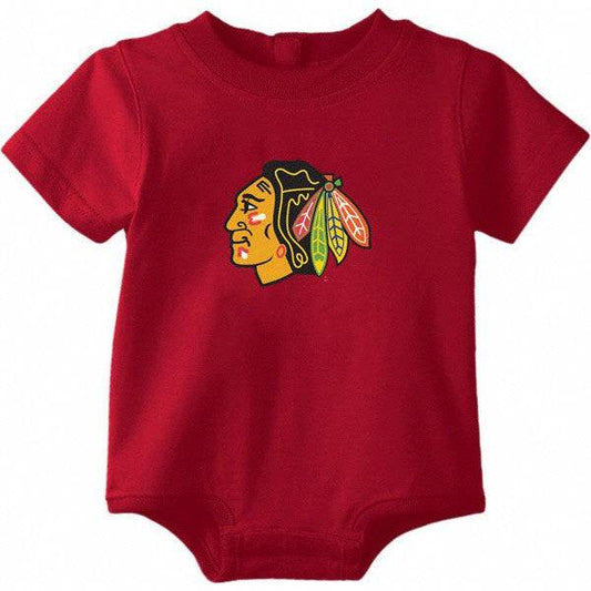 Chicago Blackhawks Newborn/Infant Red Primary Logo Creeper - Pro Jersey Sports