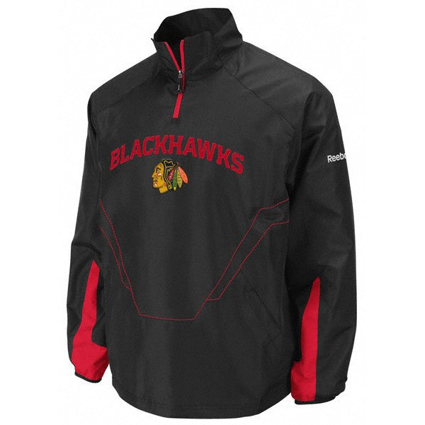 Chicago Blackhawks Black Center Center Ice 1/4 Zip Hot Jacket - Pro Jersey Sports