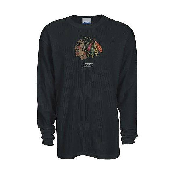Chicago Blackhawks "Faded Logo" long-sleeve thermal waffle tee - Pro Jersey Sports