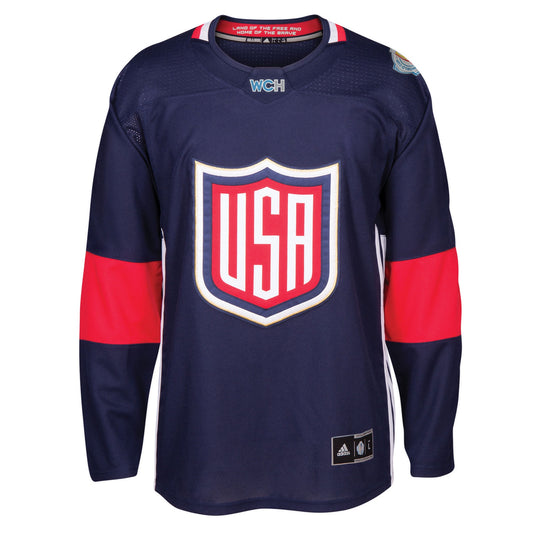 Men's USA Hockey adidas Navy 2016 World Cup of Hockey Premier Blank Jersey