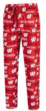 Mens Wisconsin Badgers Midfield Synthetic Pajama Pants - Pro Jersey Sports