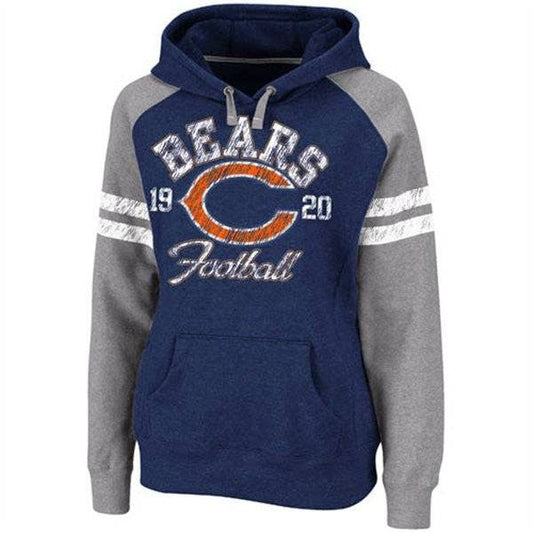 Chicago Bears Ladies Navy Blue Game Day Heroes II Pullover Hoodie Sweatshirt - Pro Jersey Sports