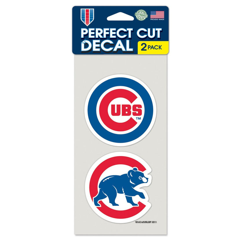 CHICAGO CUBS Perfect Cut Decal Set Of Two 4" x 4" - Pro Jersey Sports