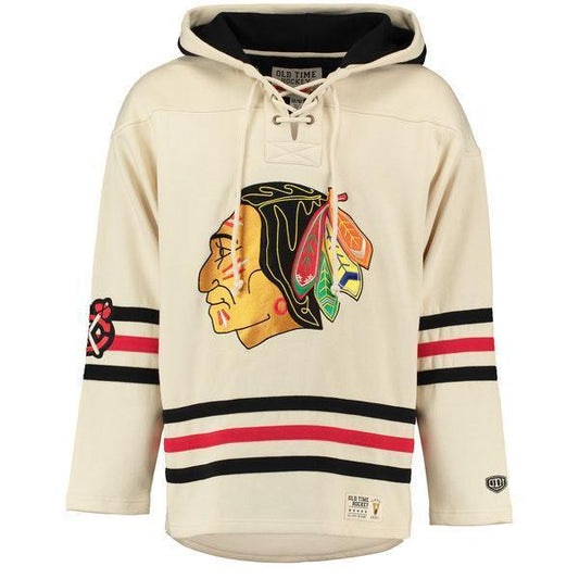 Women's Chicago Blackhawks 1961 Old Time Hockey Vintage Lacer Heavyweight Pullover Hoodie