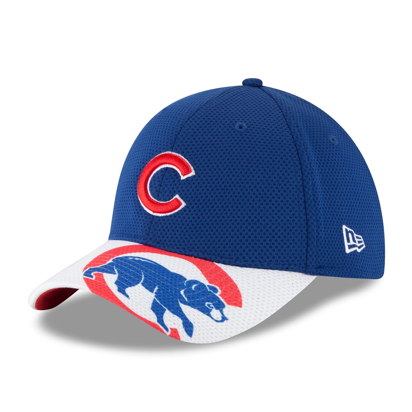 New Era Chicago Cubs Royal/White Logo Duel Diamond Era 39THIRTY Flex Hat