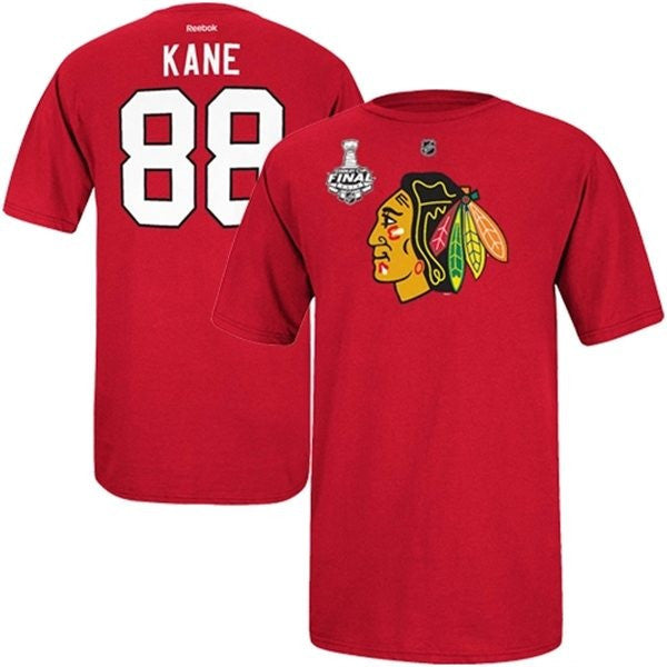 Reebok Patrick Kane Chicago Blackhawks 2013 NHL Stanley Cup Final Bound Name and Number T-Shirt - Pro Jersey Sports