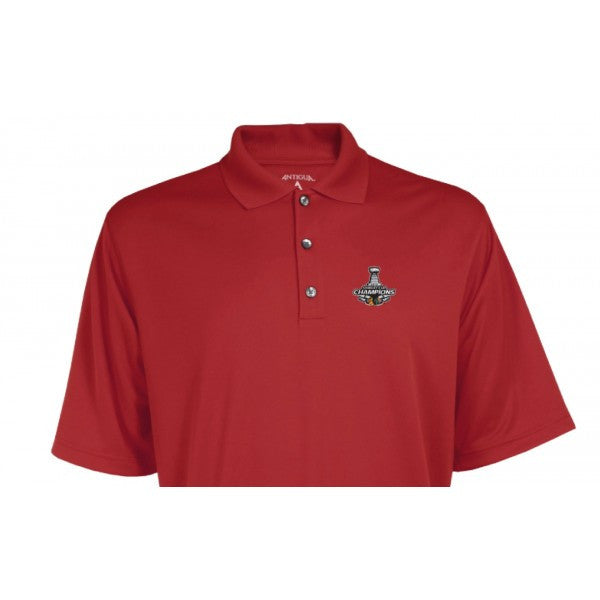 Chicago Blackhawks Antigua Men's Performance 2013 Stanley Cup Champs Exceed Polo-RED - Pro Jersey Sports - 2