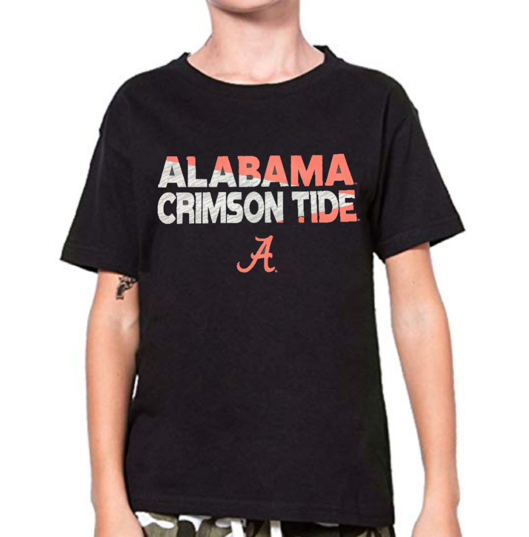 Youth Alabama Crimson Tide NCAA Black Flux Dual Blend Tee