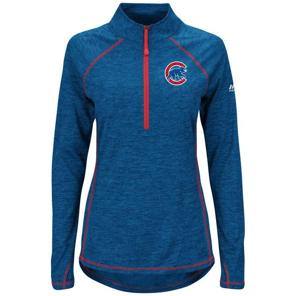 Women's Chicago Cubs Don't Stop Trying Half-Zip Pullover Jacket By Majestic