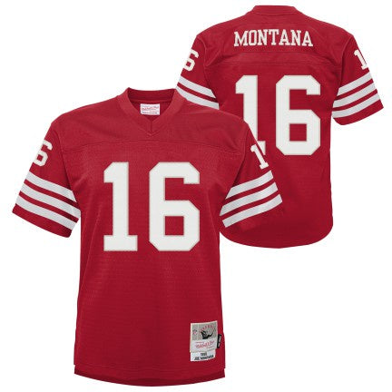 Youth San Francisco 49ers Joe Montana Mitchell & Ness Scarlet Retired Player Vintage Replica Jersey