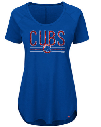 Women's Chicago Cubs Tough Decision Short Sleeve Tee By Majestic