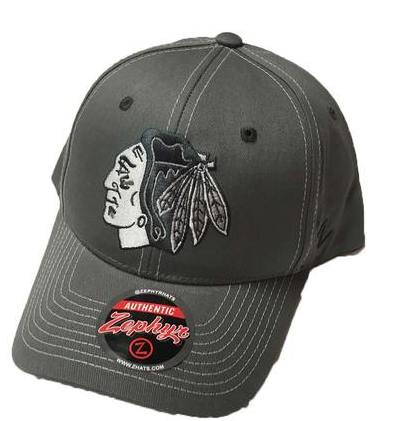 NHL Chicago Blackhawks Staple Gray Tonal Adjustable Hat By Zephyr