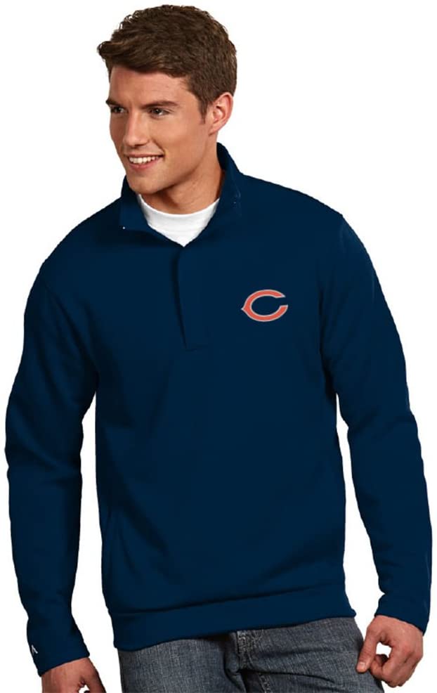 Mens Chicago Bears Primary Logo Navy Victor Half Zip Pullover