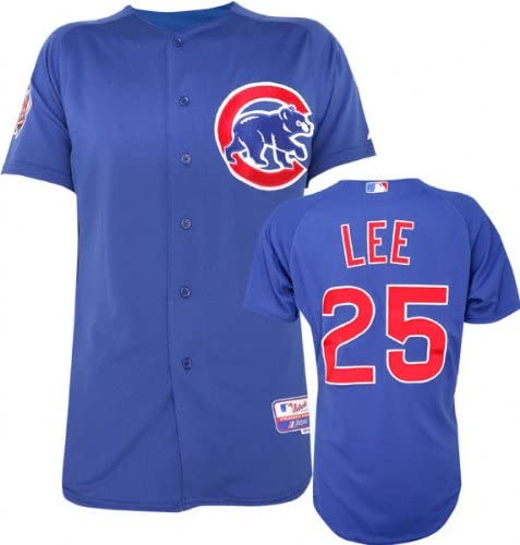 Mens Majestic Chicago Cubs Derrek Lee Alternate Blue Authentic Jersey - Pro Jersey Sports
