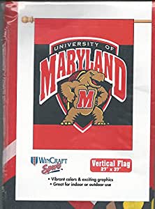 University of Maryland Terrapins Red/Black 27" x 37" Vertical Flag