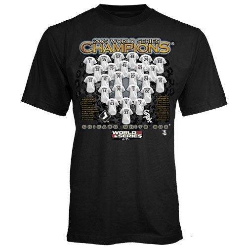 Majestic Men's Chicago White Sox 2005 World Series Champions Roster Black T-shirt