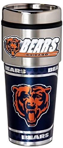 Chicago Bears 16 oz Vacuum Insulated Stainless Steel Metalic Tumbler