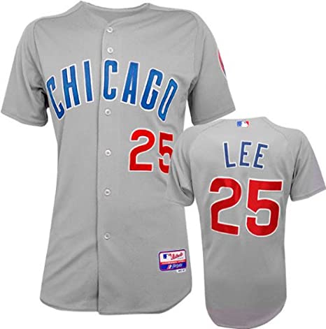 Mens Majestic Chicago Cubs Derrek Lee Road Gray Authentic Jersey - Pro Jersey Sports