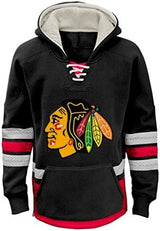 Chicago Blackhawks Youth NHL Retro Skate Black Pullover Hood - Pro Jersey Sports