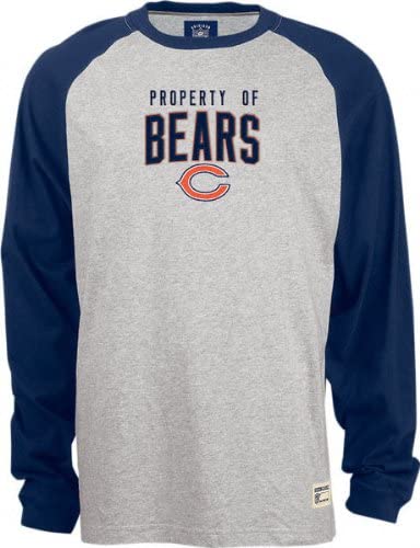 Kids Chicago Bears Gray Reebok Property Of Raglan Long Sleeve Child T-Shirt